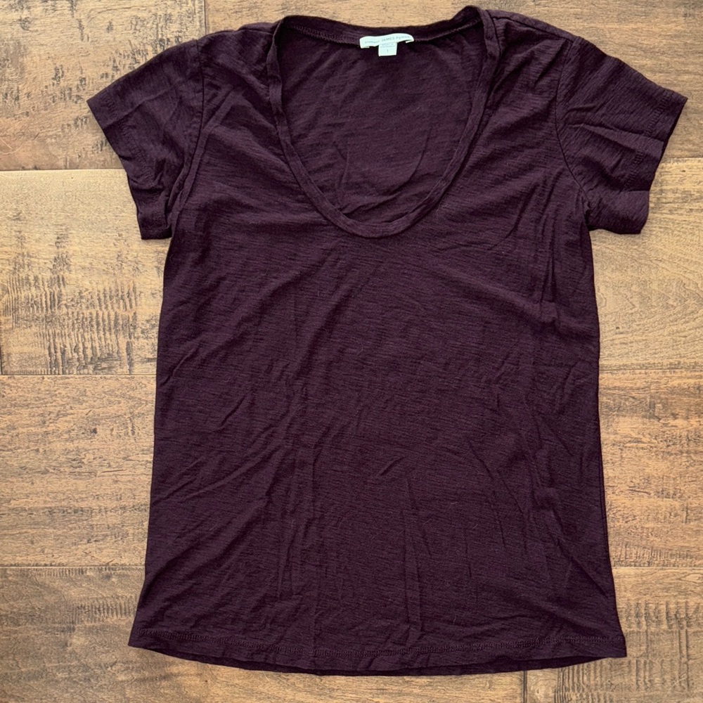 James Perse Dark Purple Short Sleeve Tee